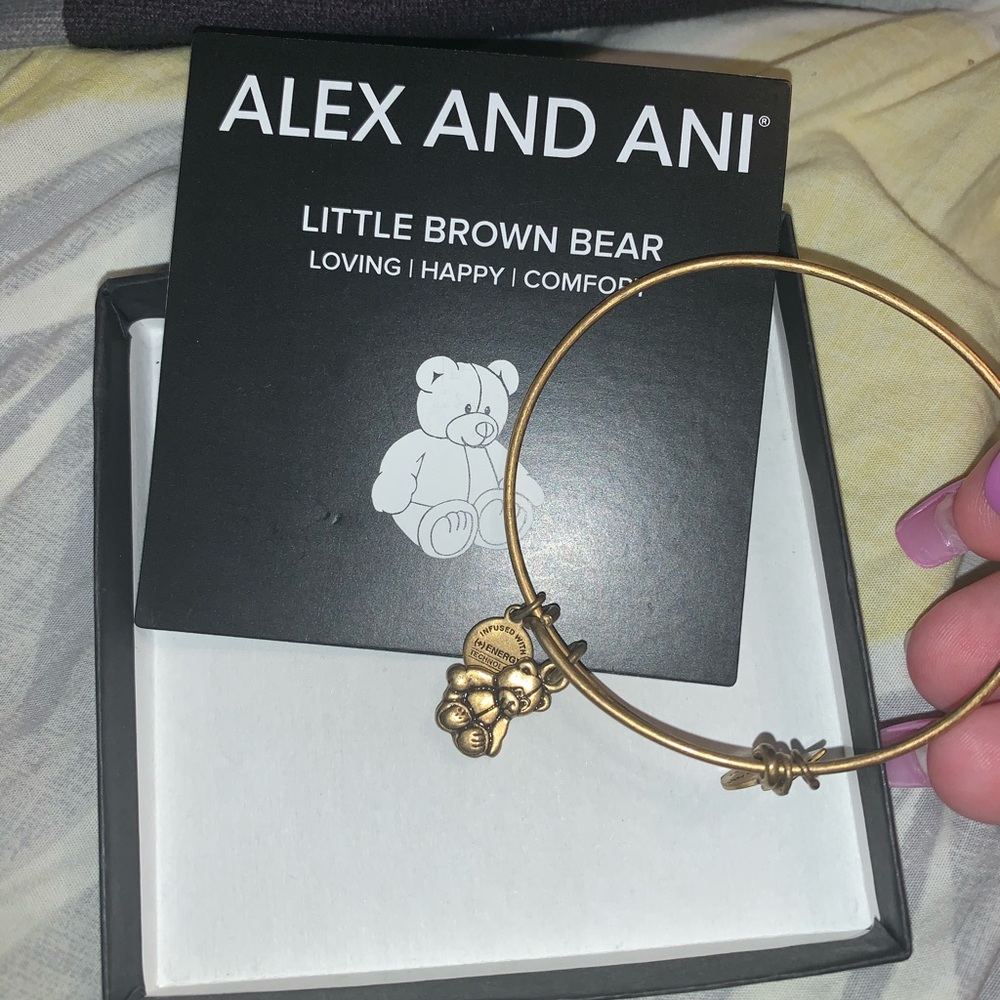 alex and ani teddy bear gold bracelet